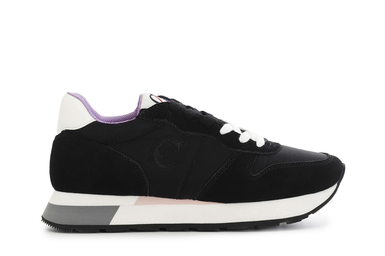 zapatillas de mujer en ante y tejido. black 37