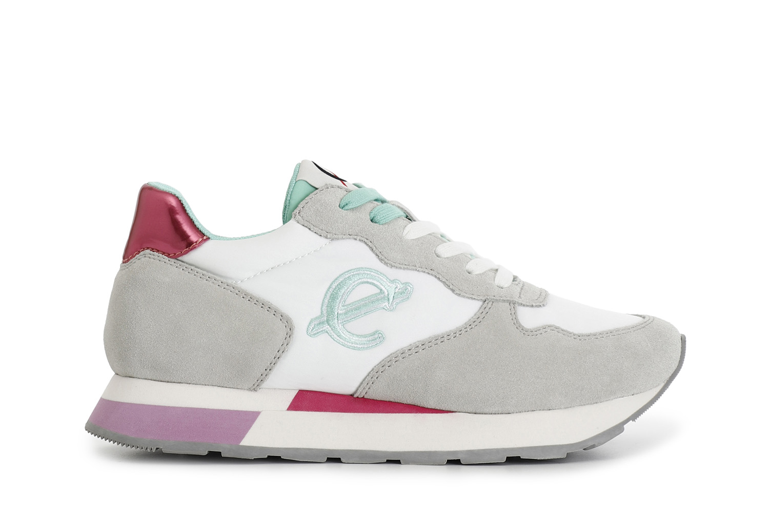 zapatillas de mujer en ante y tejido off white 40