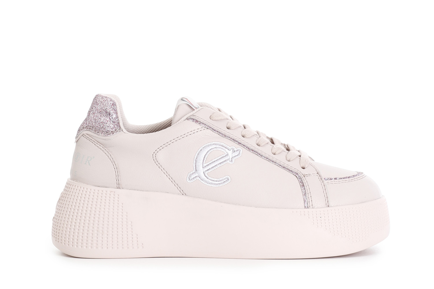 zapatillas deportivas con apliques de glitter y logotipo bordado powder 40
