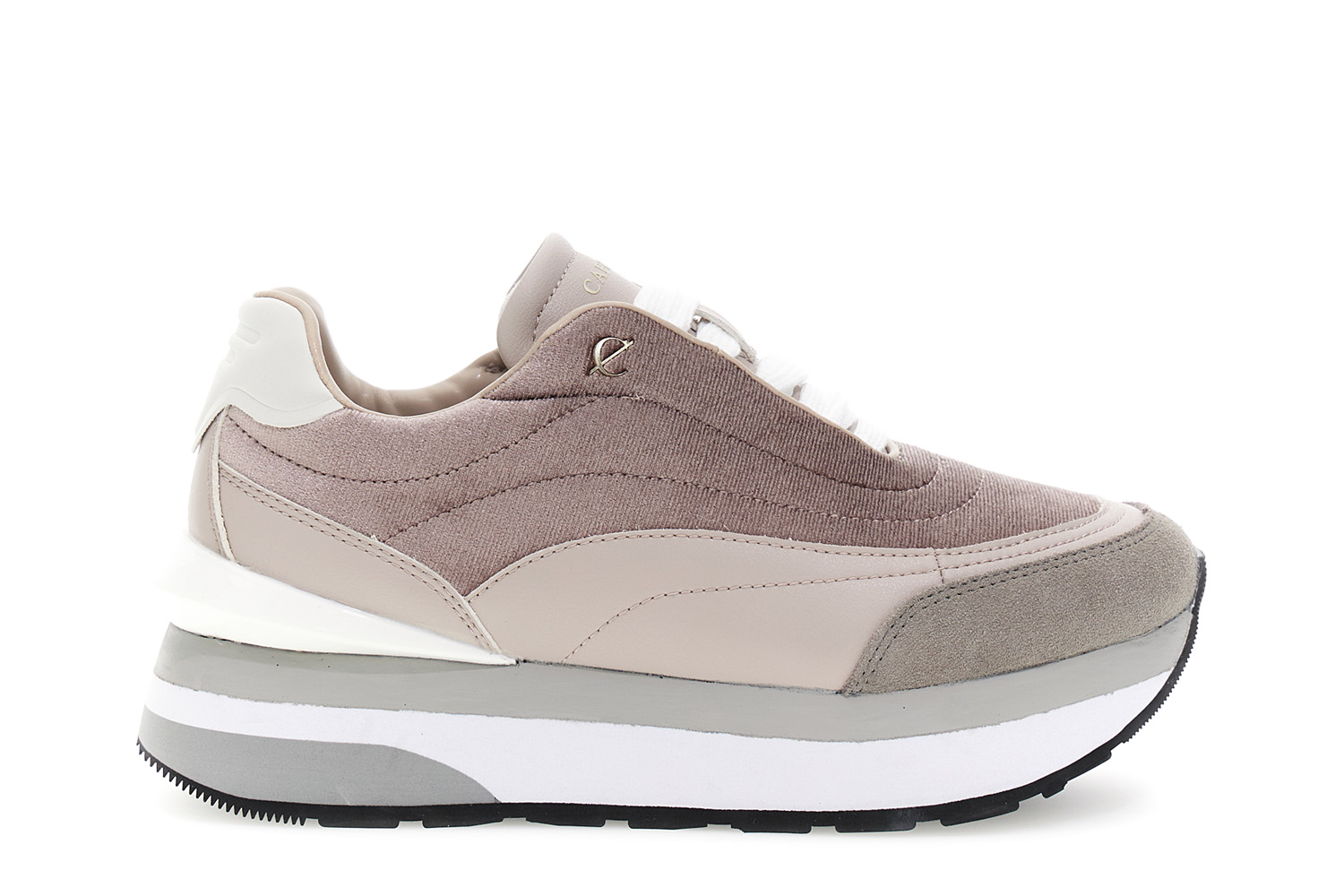 zapatillas de running de terciopelo y piel taupe 39