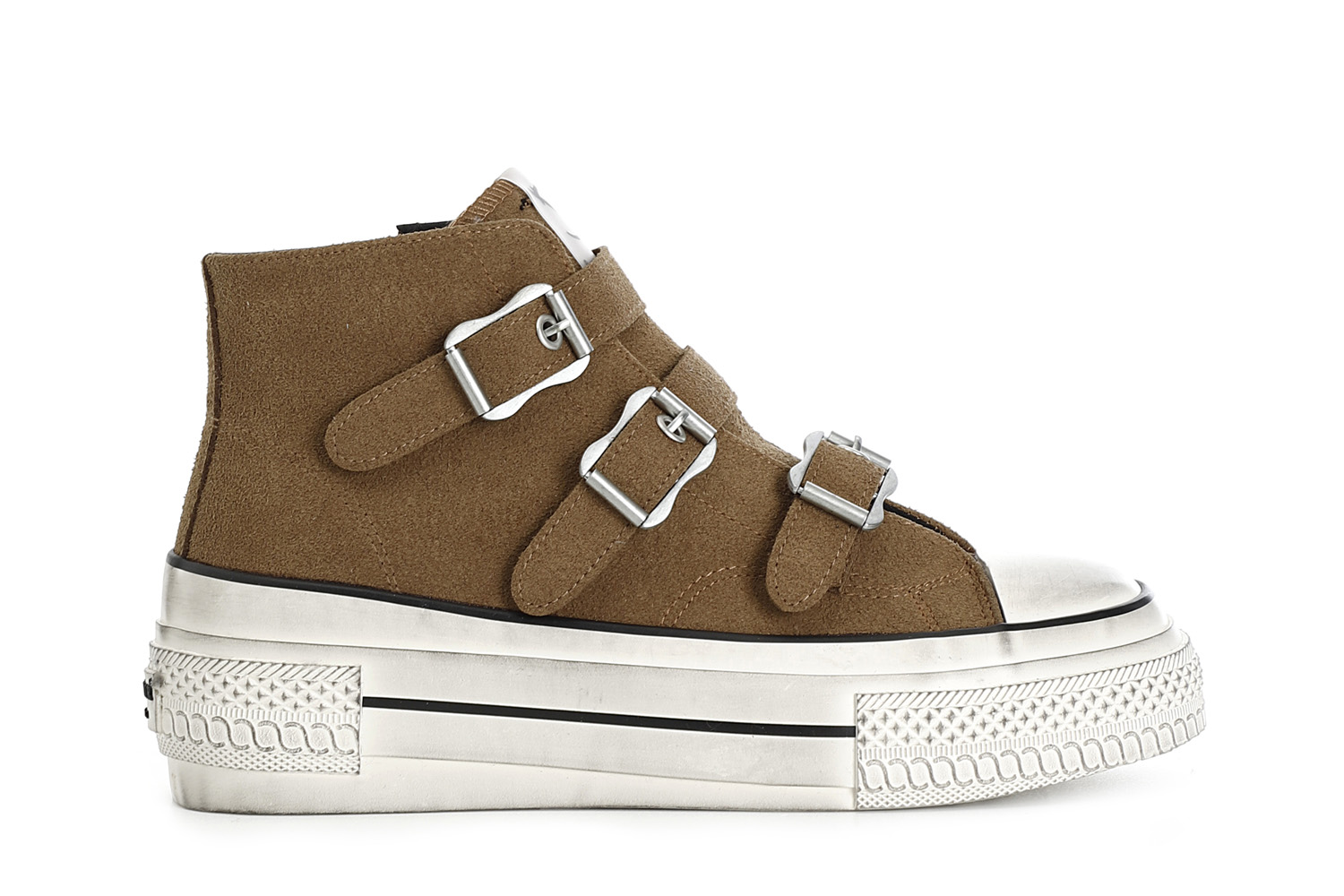 zapatillas de mujer mid 3 hebillas. tan 39