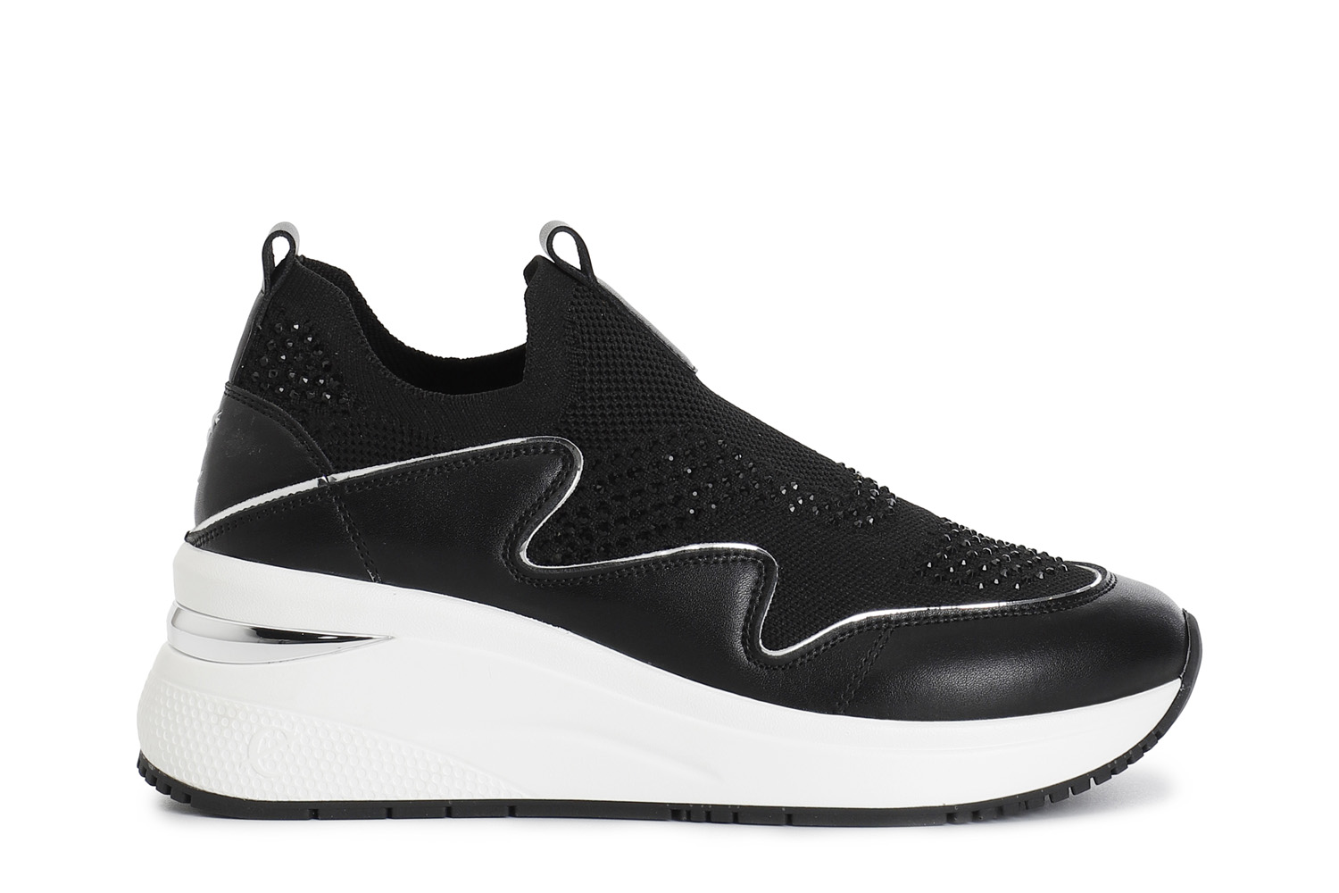 slip-on de tejido y piel revestida black 37