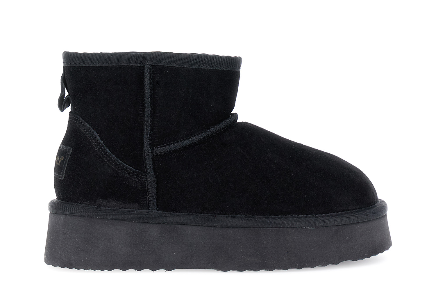 botines de ante con suela elevada black