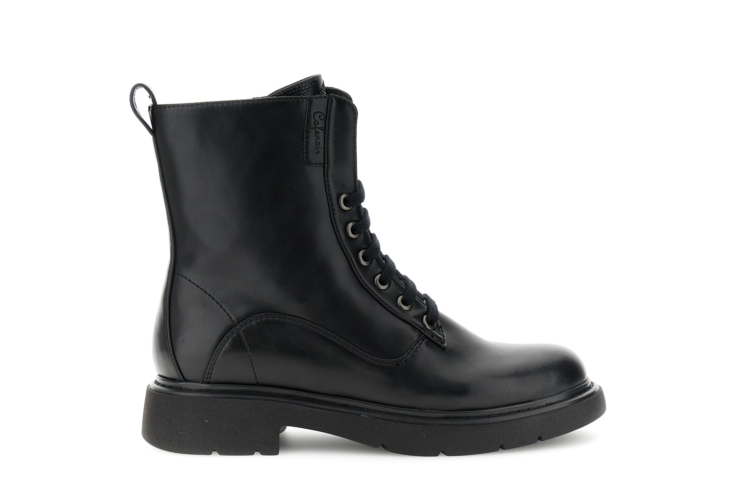 botines negros con cordones y lengueta de strass black 36