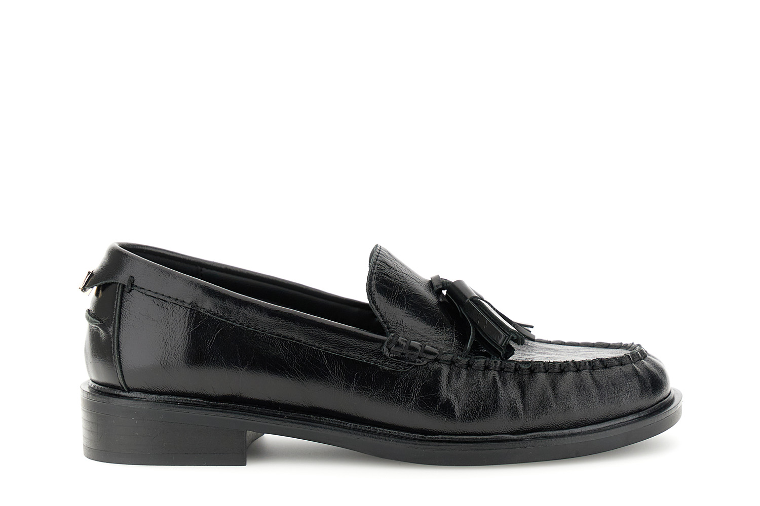 mocasines de piel naplak con borlas black
