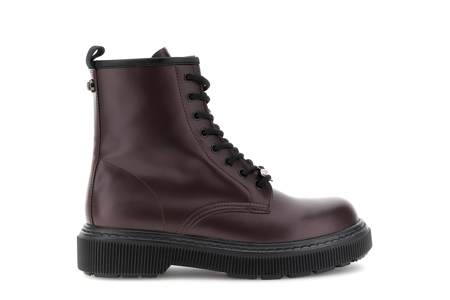botines de ocho ojales efecto piel envejecida bordeaux 39