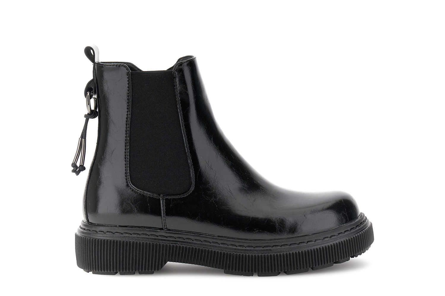 botines brillantes con elasticos efecto arrugado black 40