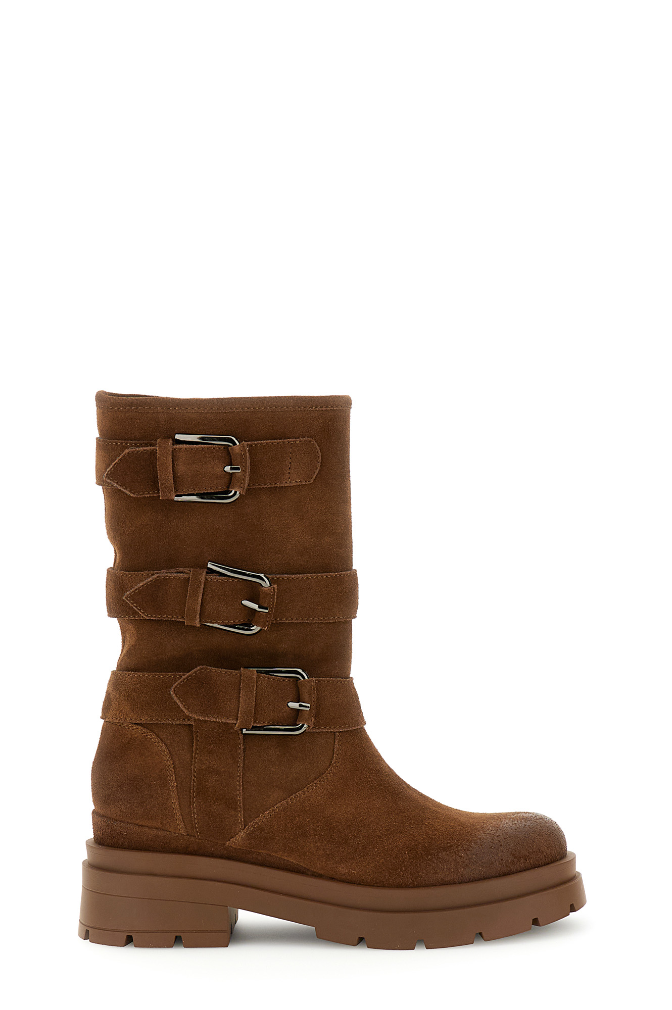 botas media cana de ante con hebillas tan 40