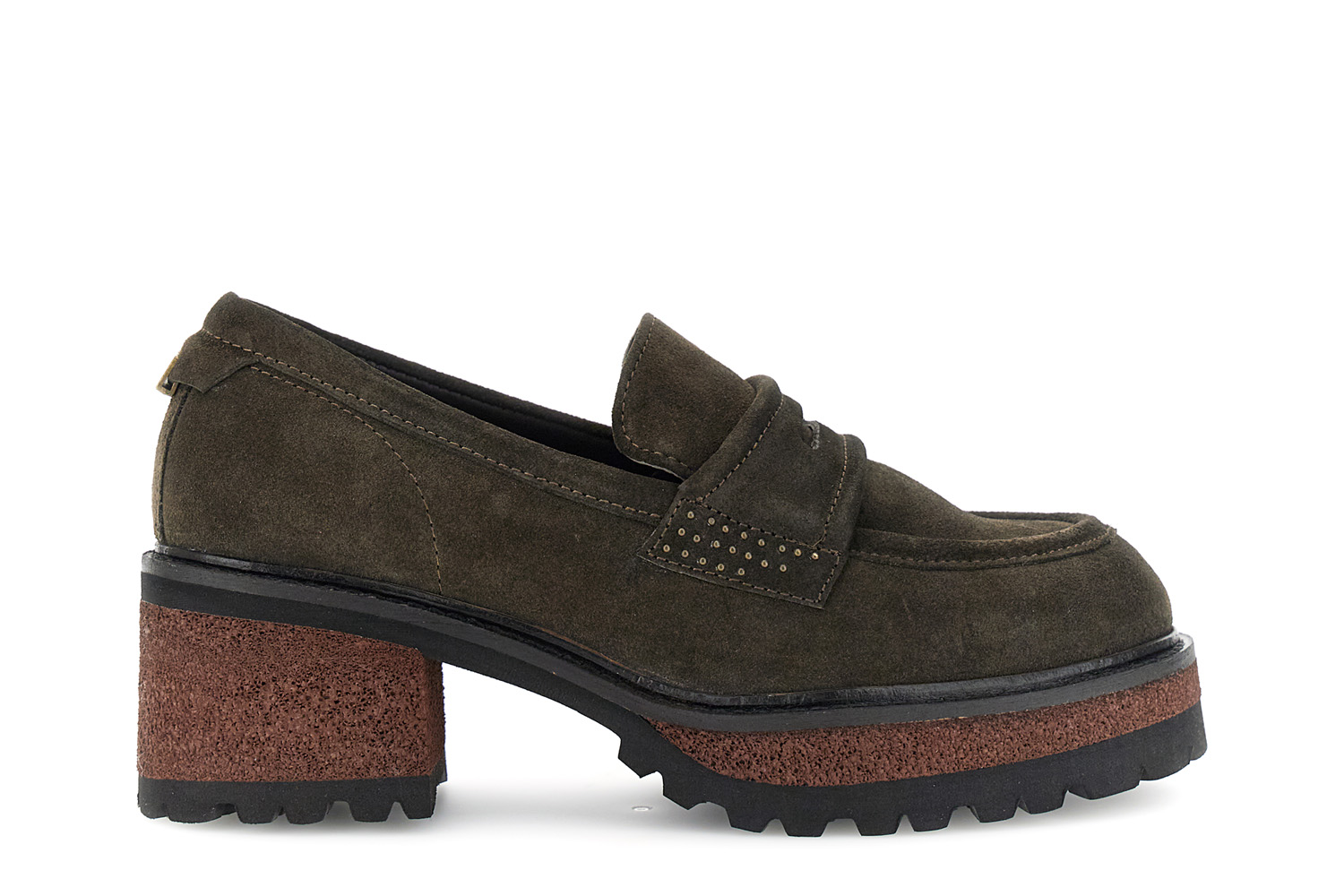 mocasines de ante con suela track dark brown 38