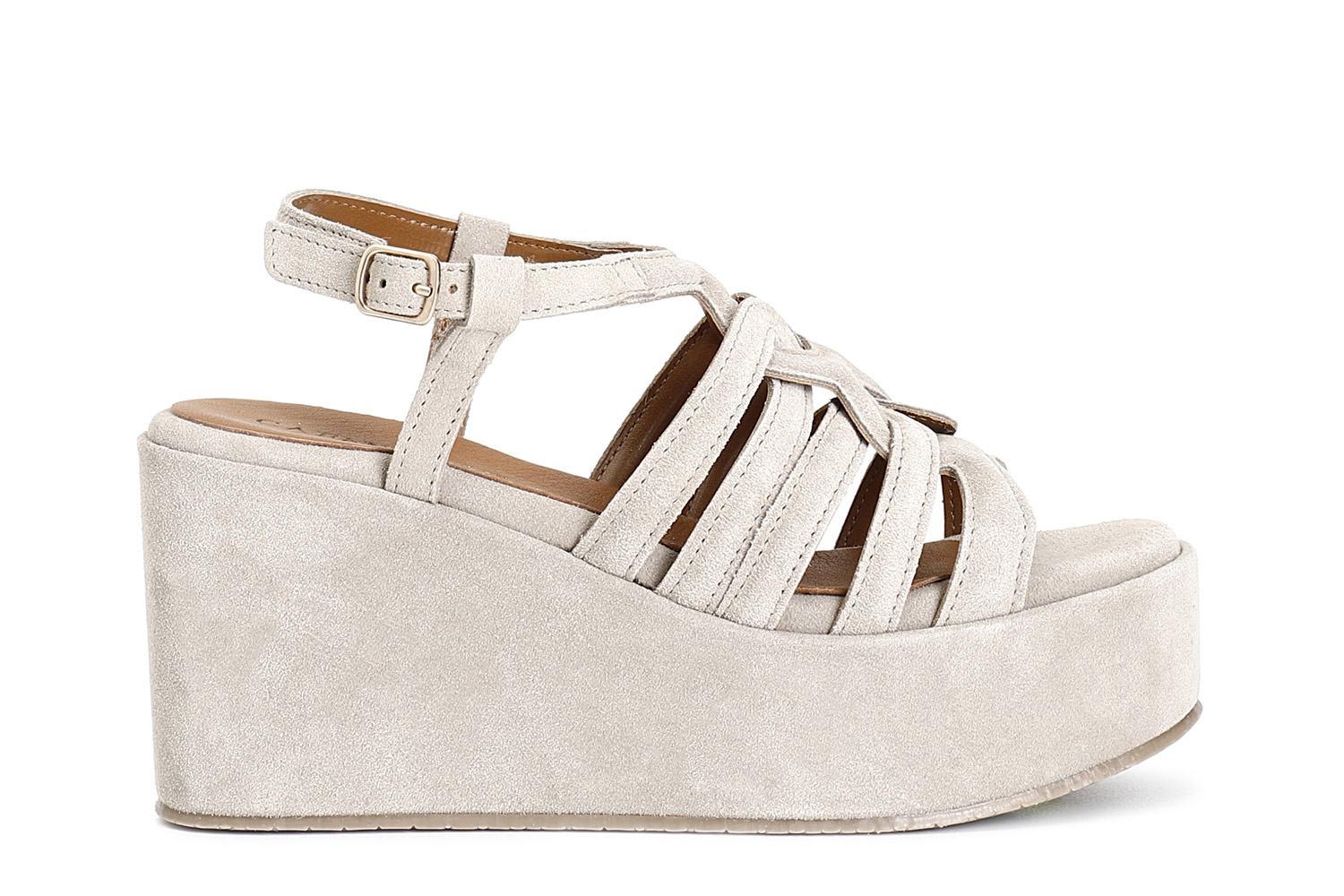 sandalias con cuña de ante enjauladas sand 37