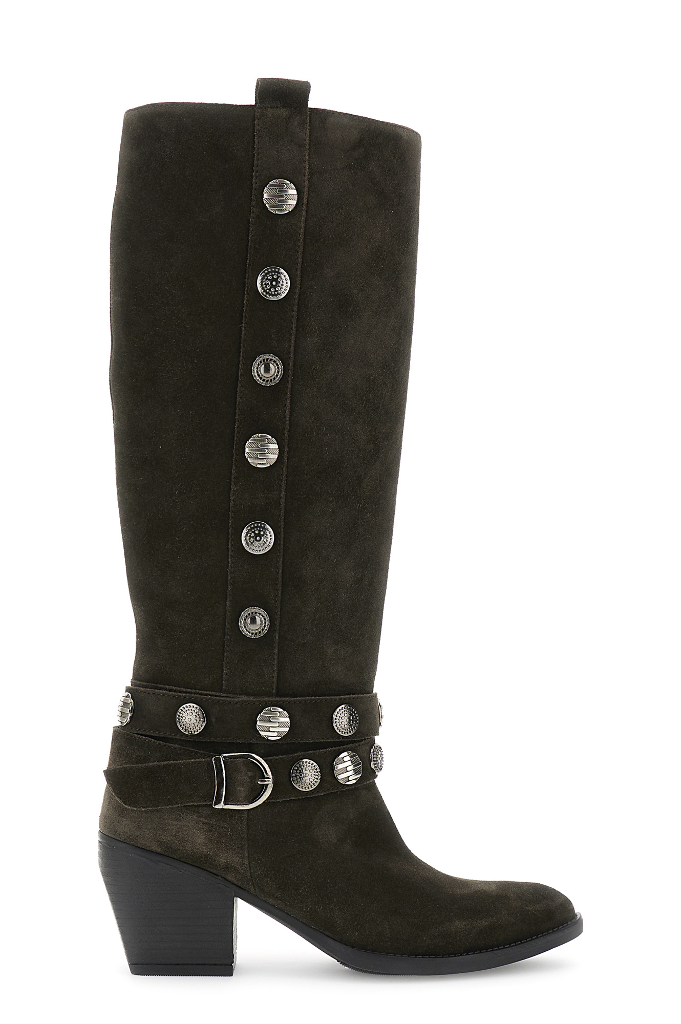botas de ante con botones decorativos dark brown 39