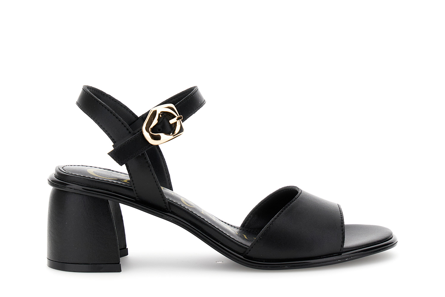 sandalias gilda efecto piel con hebilla black 38
