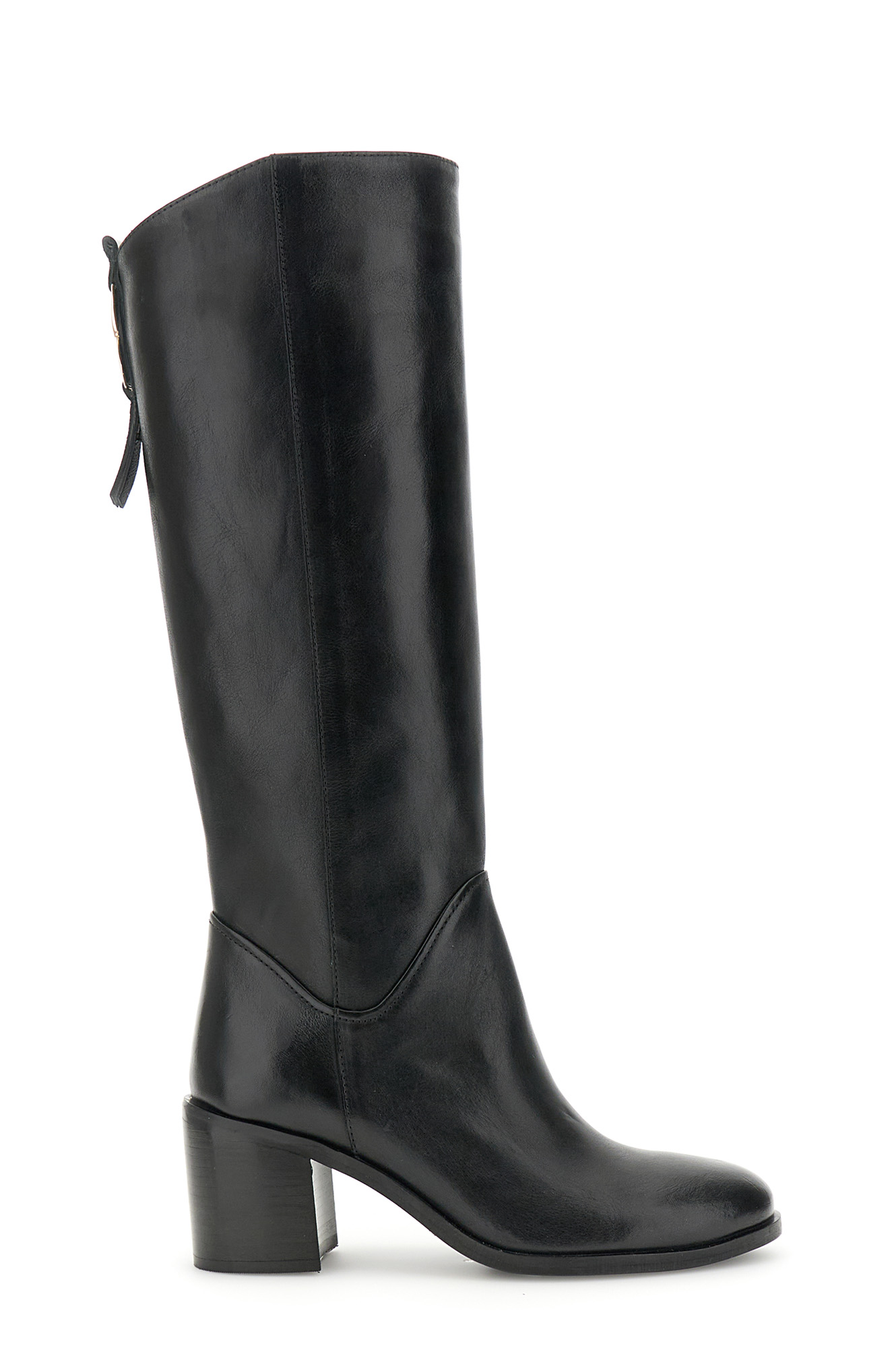 botas de piel con adorno trasero black 39