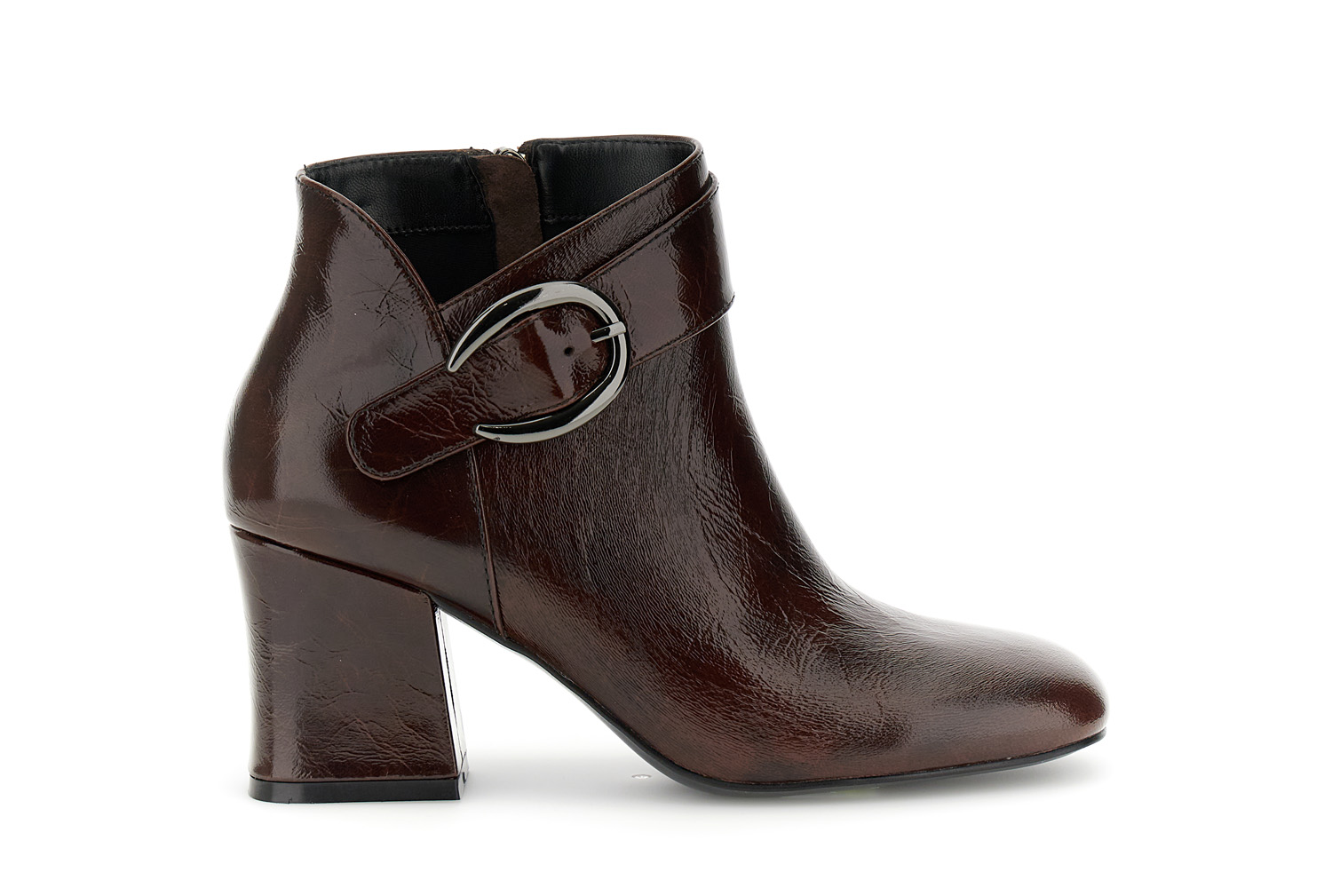 botines de piel naplak con hebilla bordeaux 35