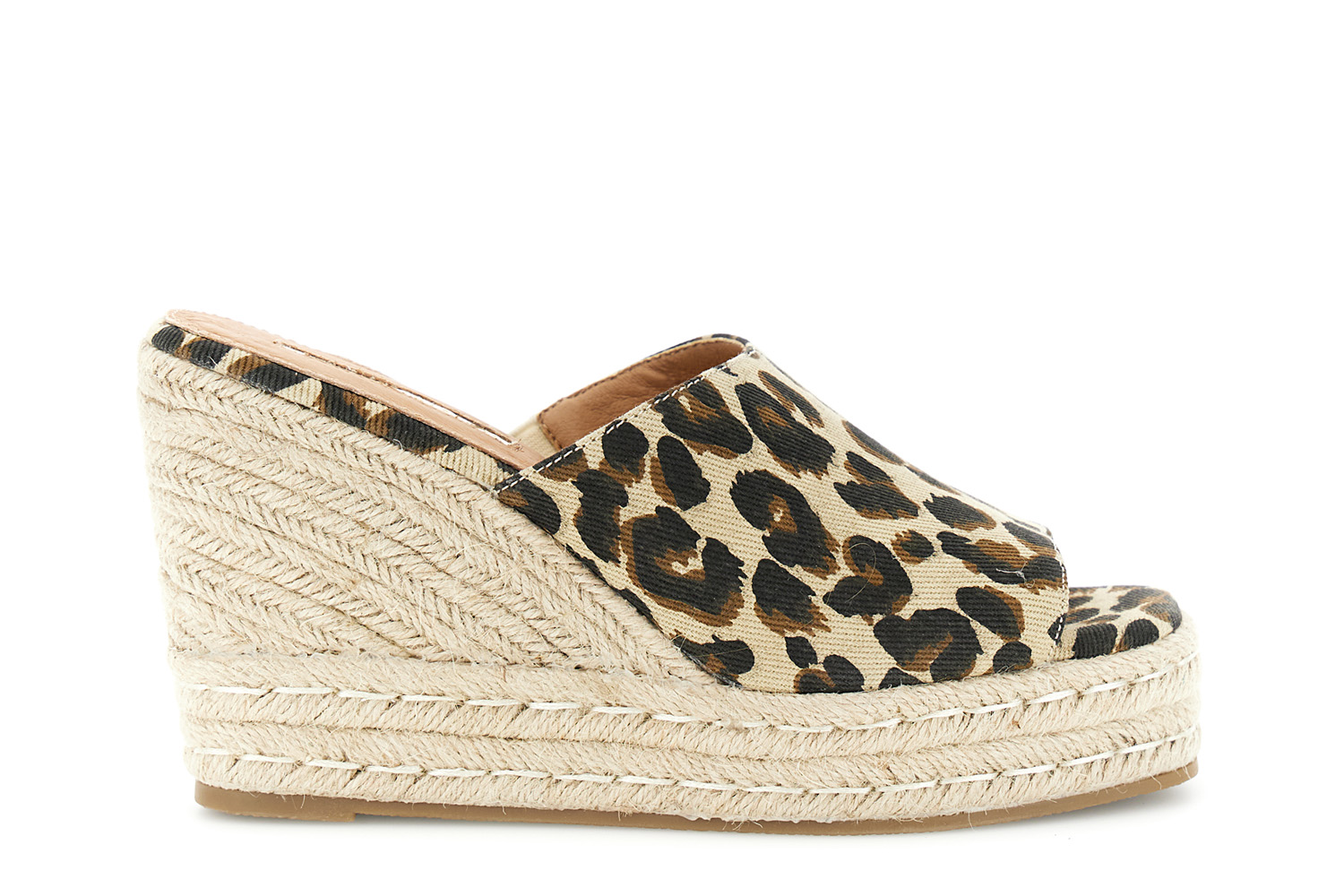 sandalias de lona con suela de cuña leopard 38