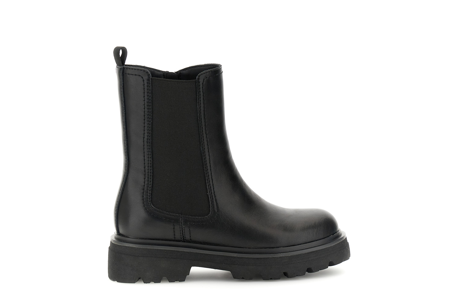 botines de piel recubierta con elastico y cremallera black 41