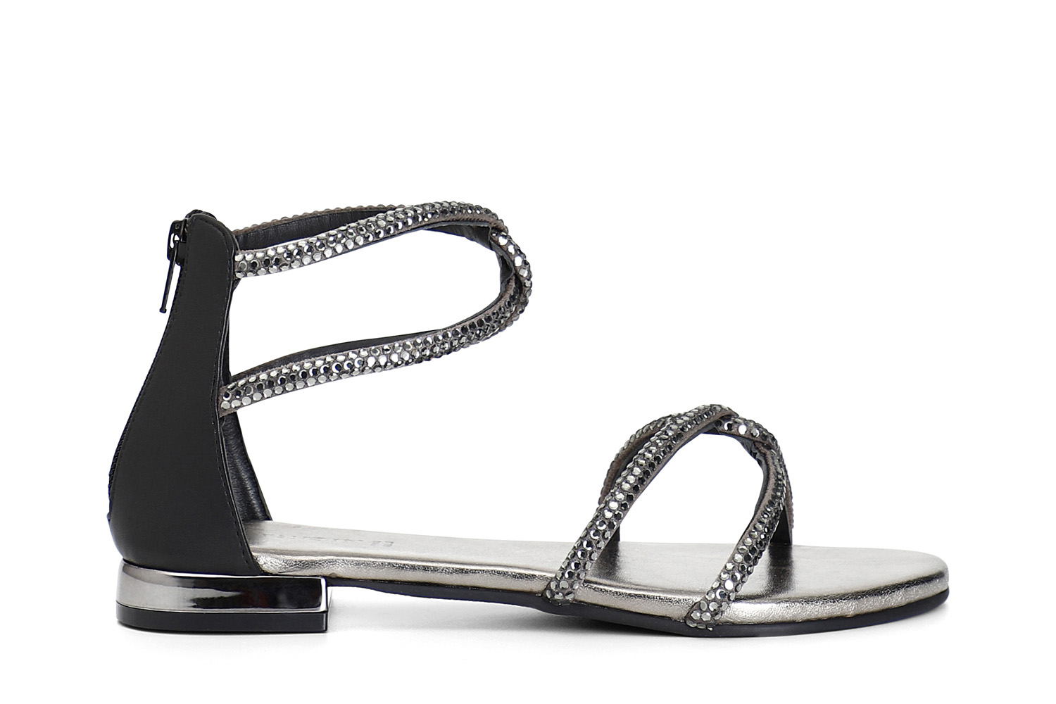 sandalias con pedreria termosellada black 37