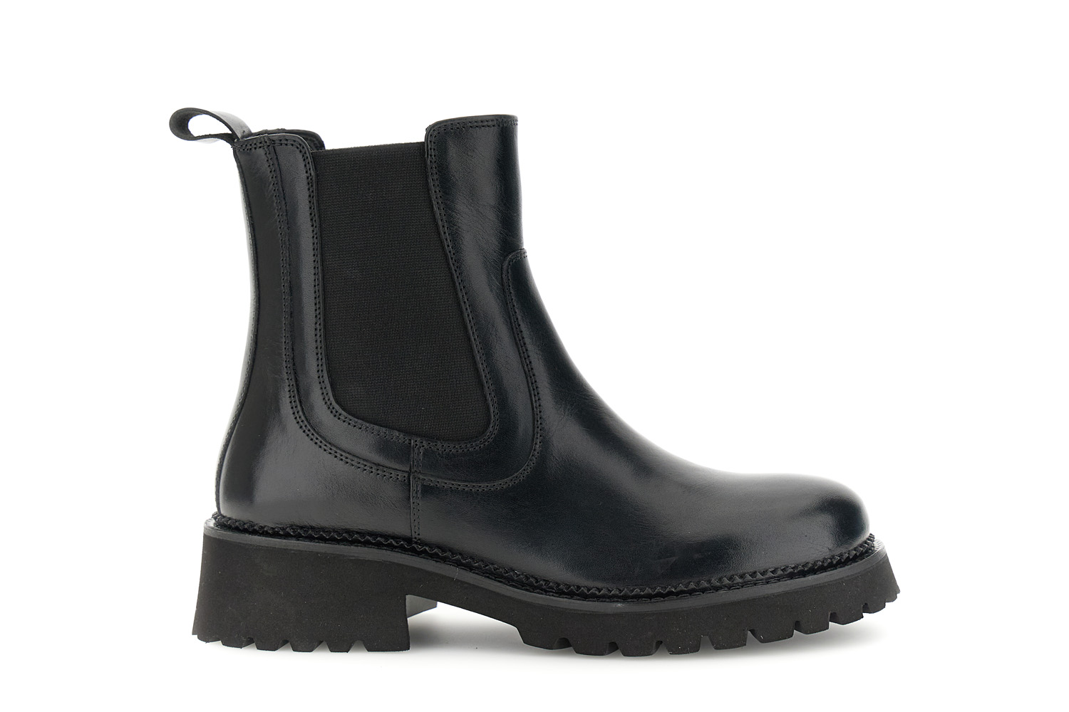 botines de piel con elasticos black 38