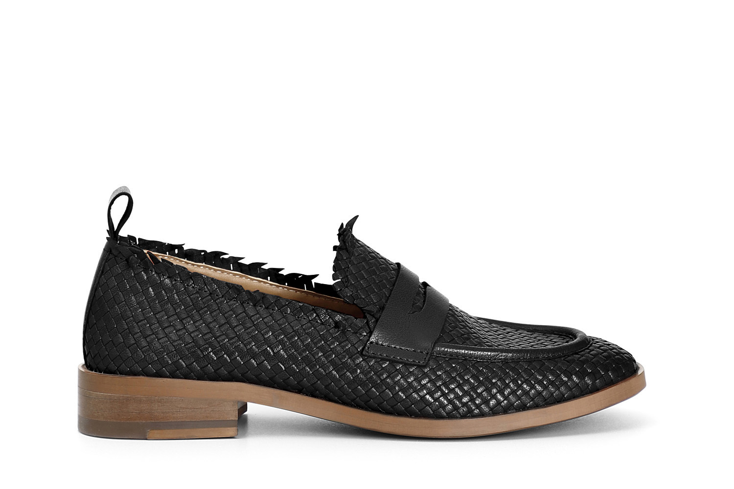 CafèNoir mocasines de mujer de piel con trenzado. black 40