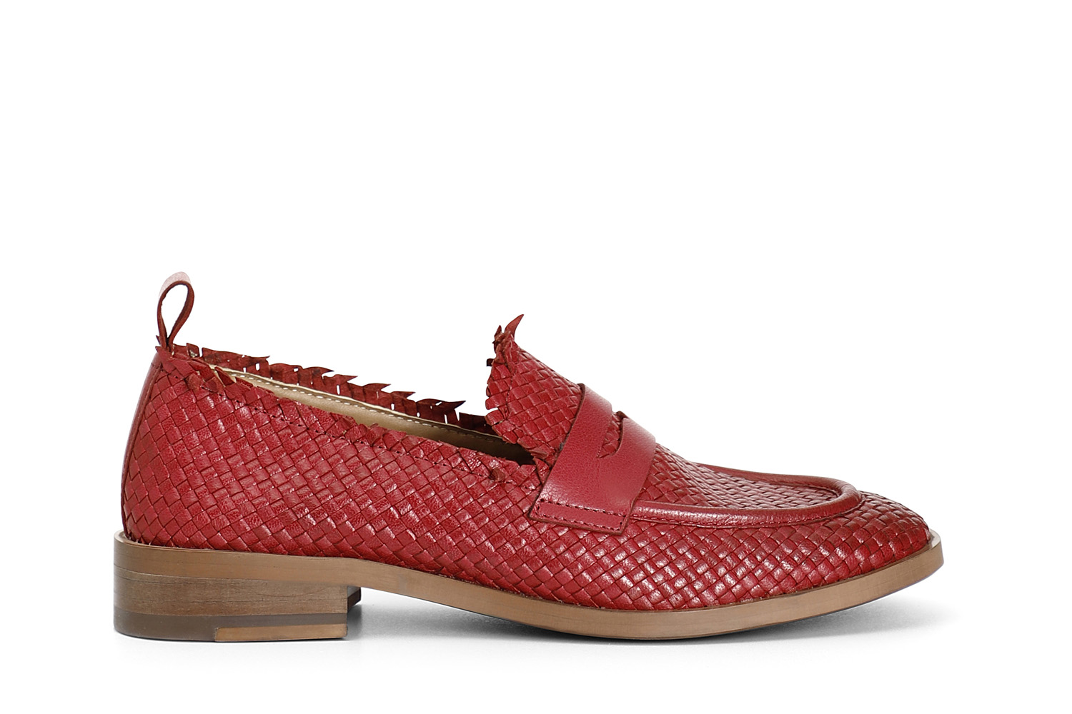 mocasines de mujer de piel con trenzado red 36