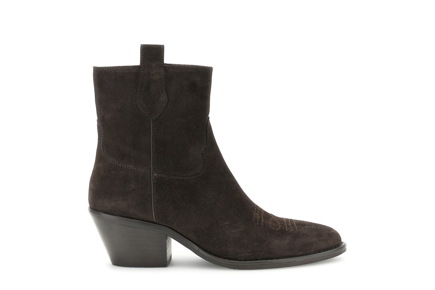 botines de ante con costuras decorativas dark brown 39