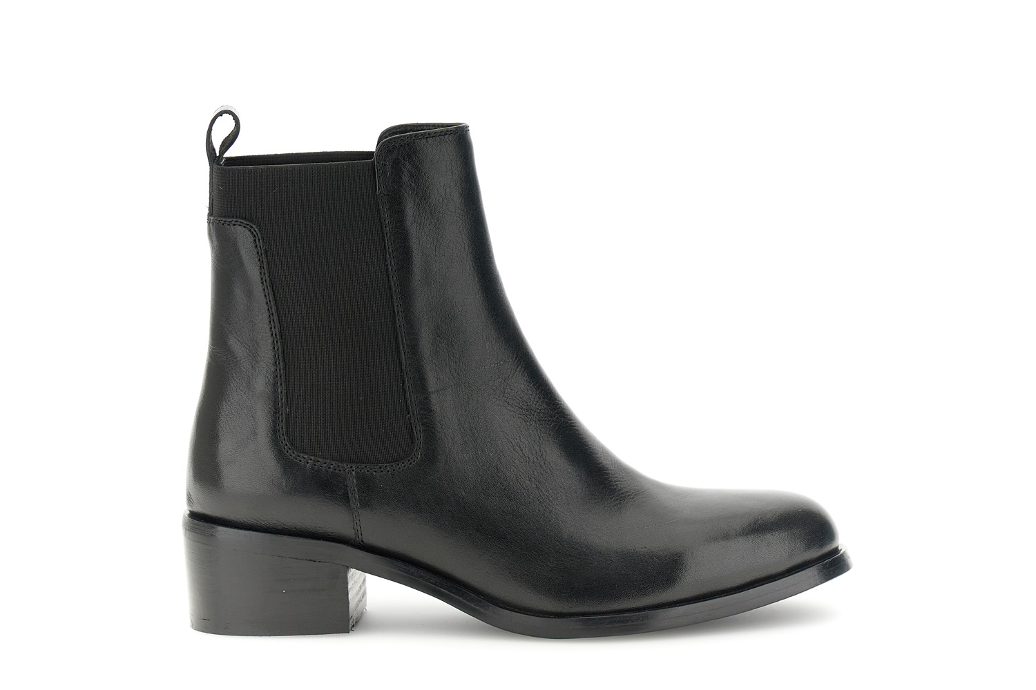 botines chelsea de piel con elasticos black 38
