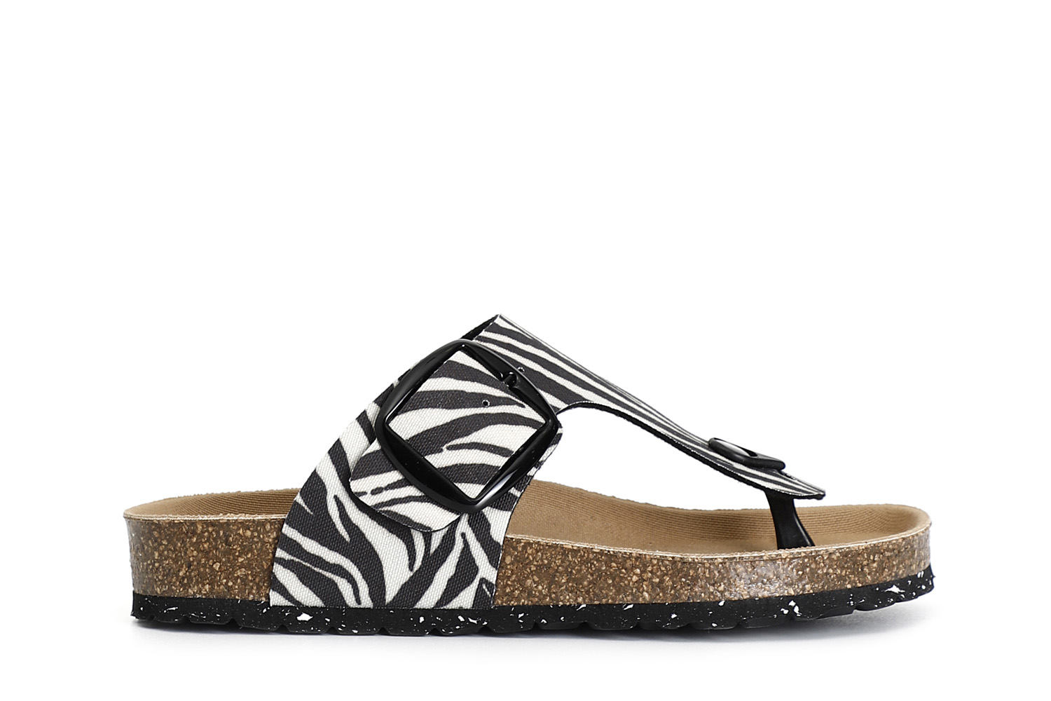 sandalias chanclas de mujer en tejido estampado zebra 40