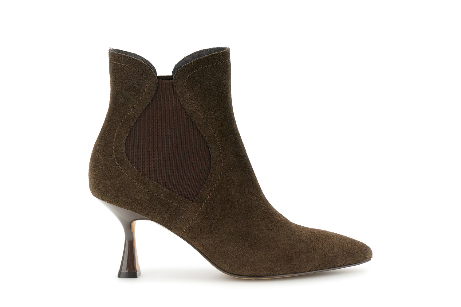 botines de ante con elastico dark brown 38