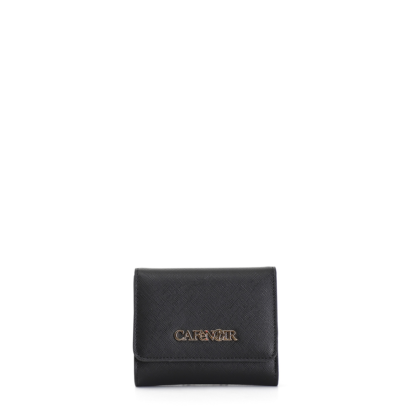 cartera saffiano con solapa black taglia unica