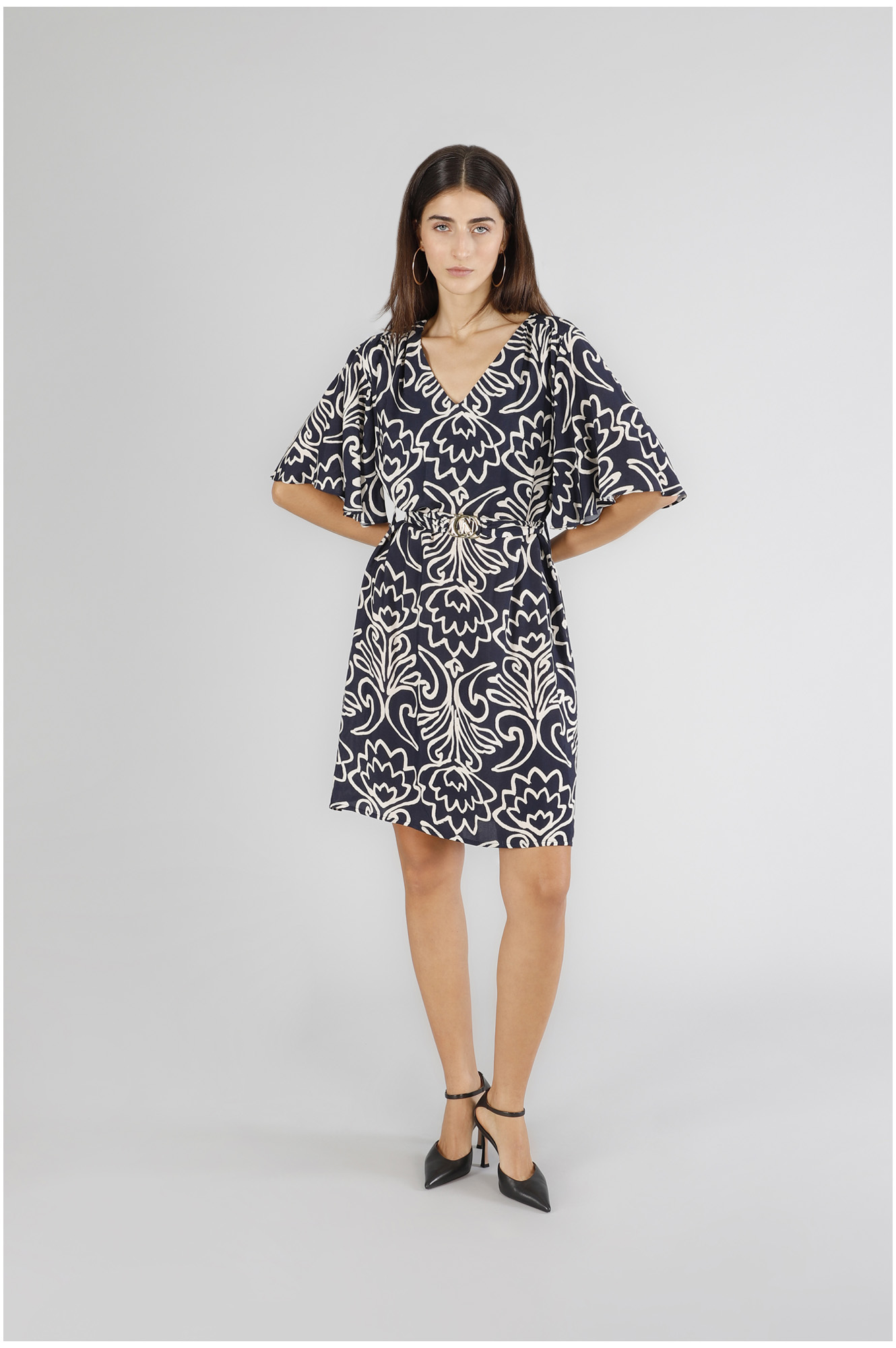 vestido estilo tunica en marroqui estampado multiblue arabesque xl