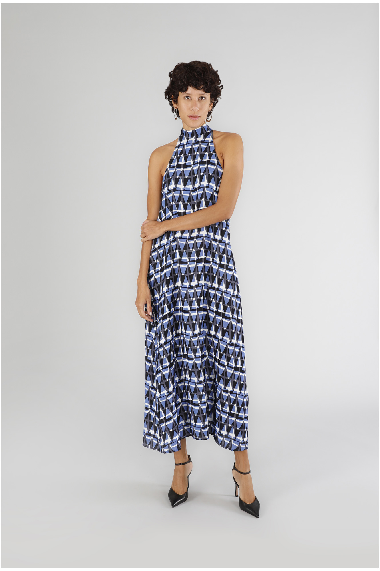 vestido con escote americano en estampado marroqui ethnic m