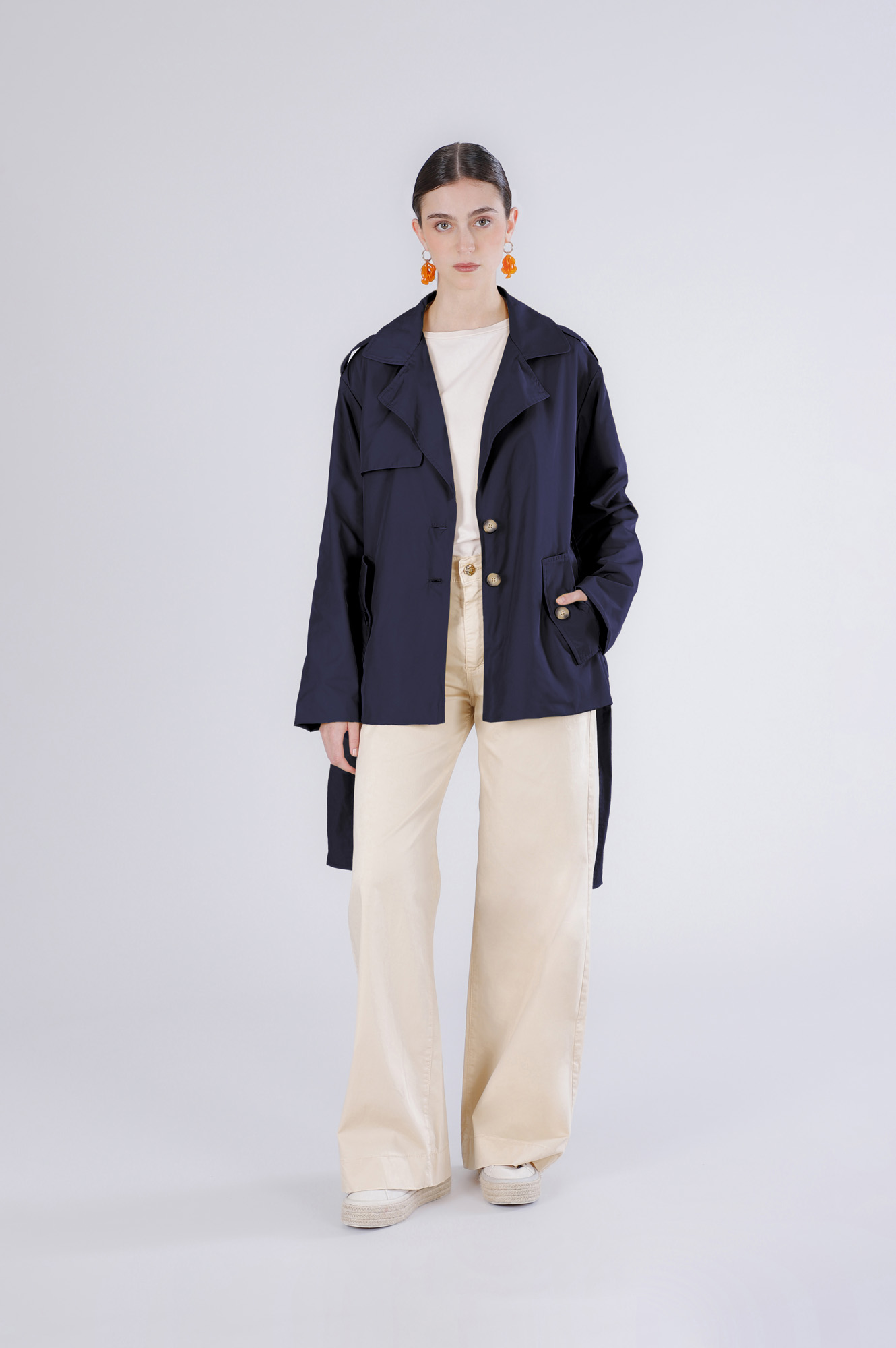 gabardina de tejido tecnico navy 46