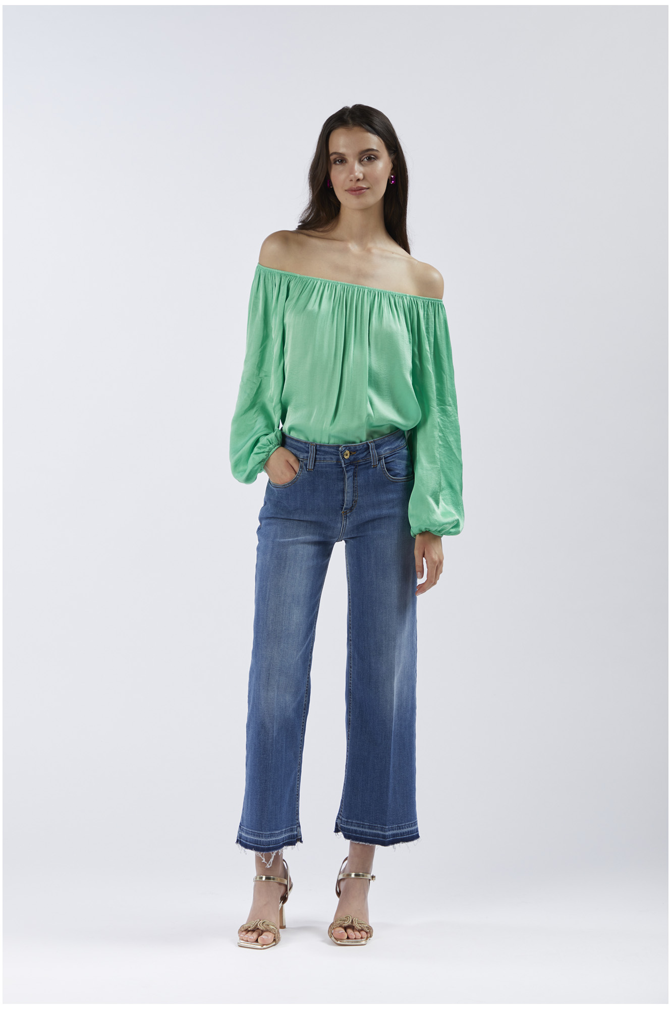 vaqueros denim culotte super stretch medium blue 26