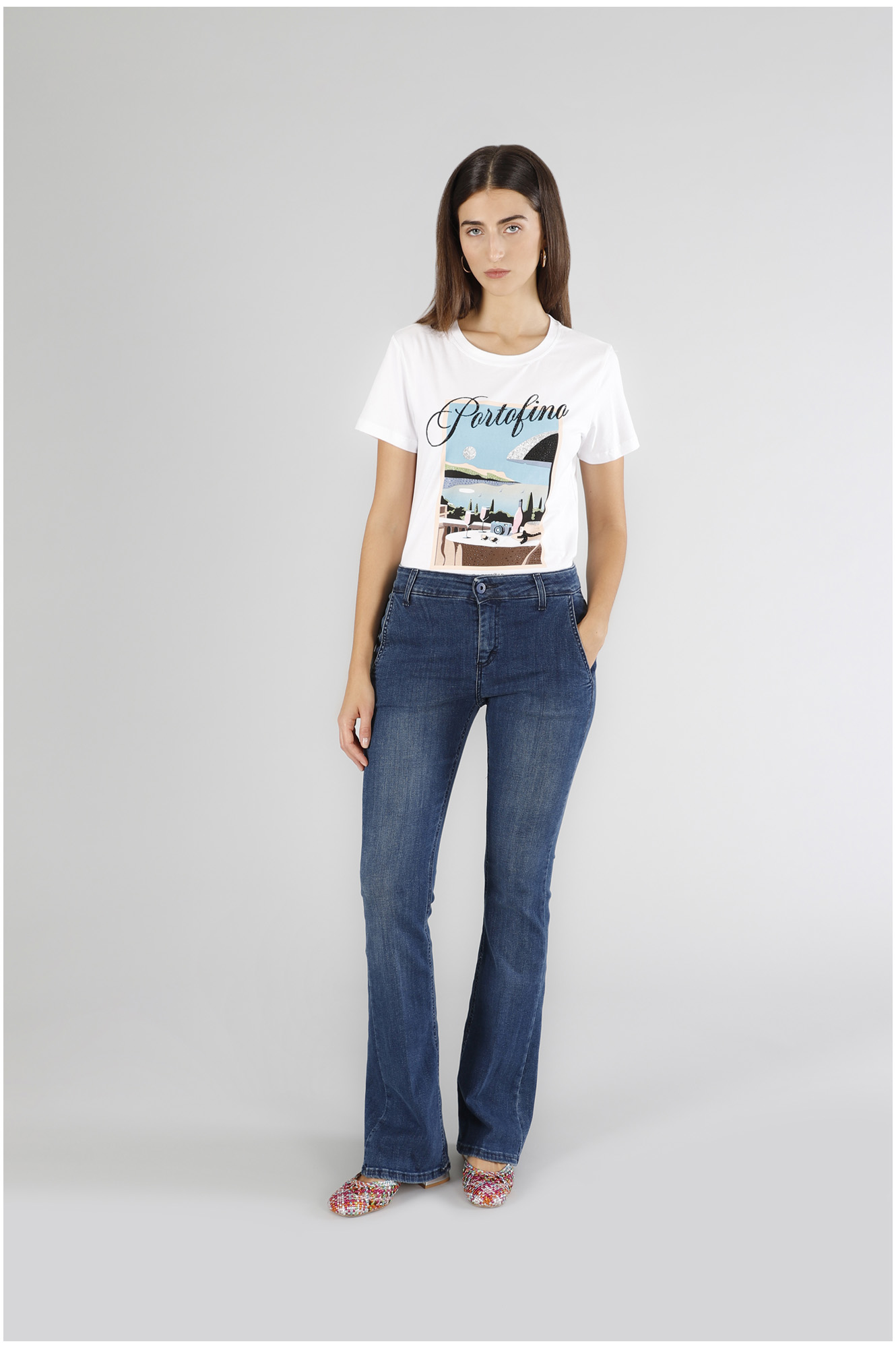 vaqueros acampanados de mezclilla medium darck blu 30