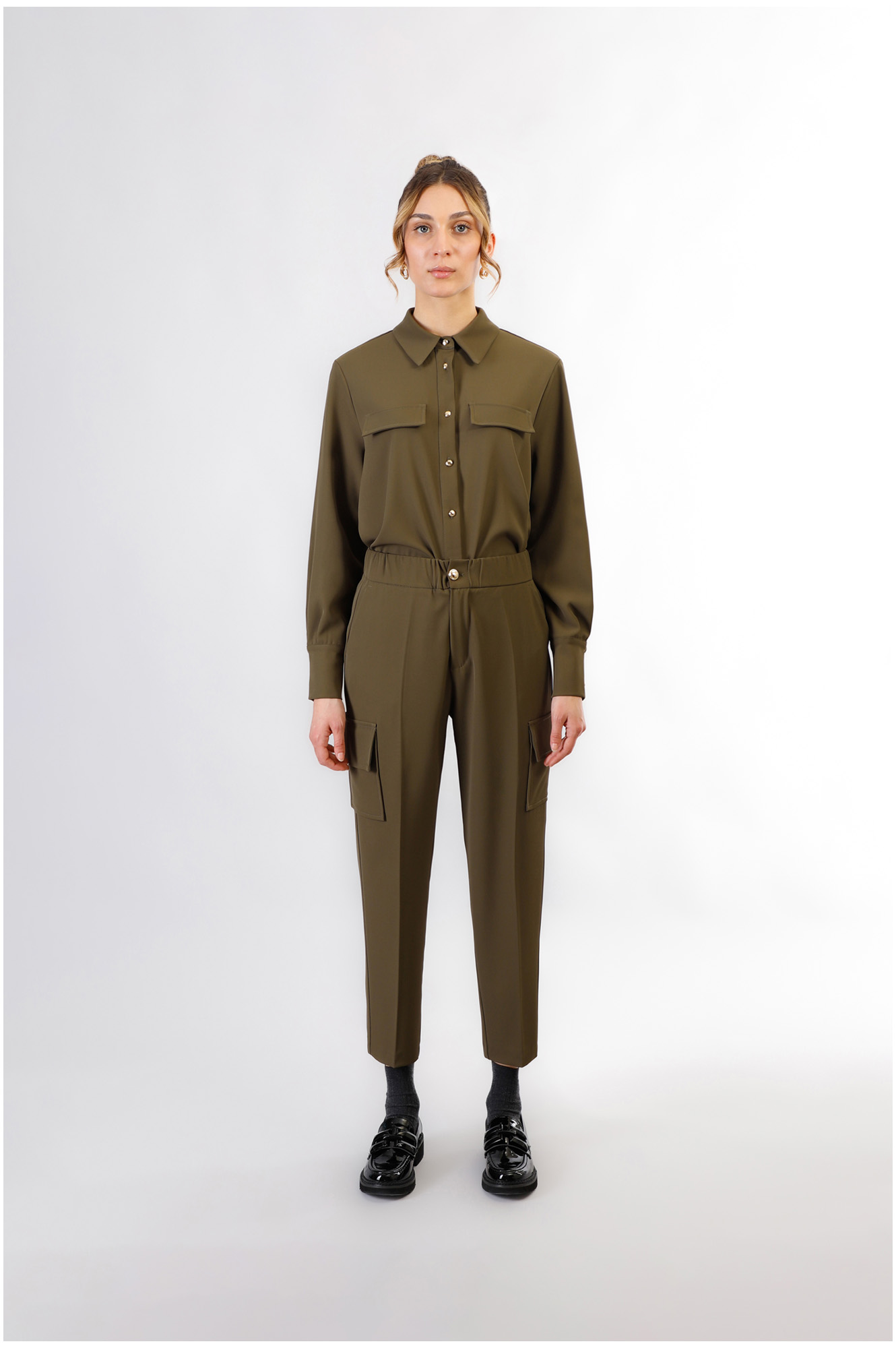 pantalon cargo con cintura elastica mud 44