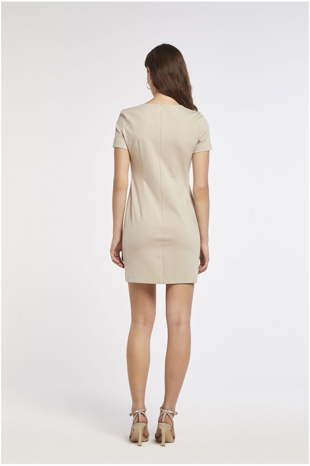 vestido tubo elástico de manga corta plaster CafèNoir