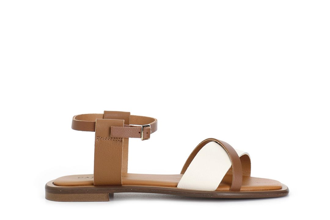 sandalias de tiras de piel multicolor off white combo