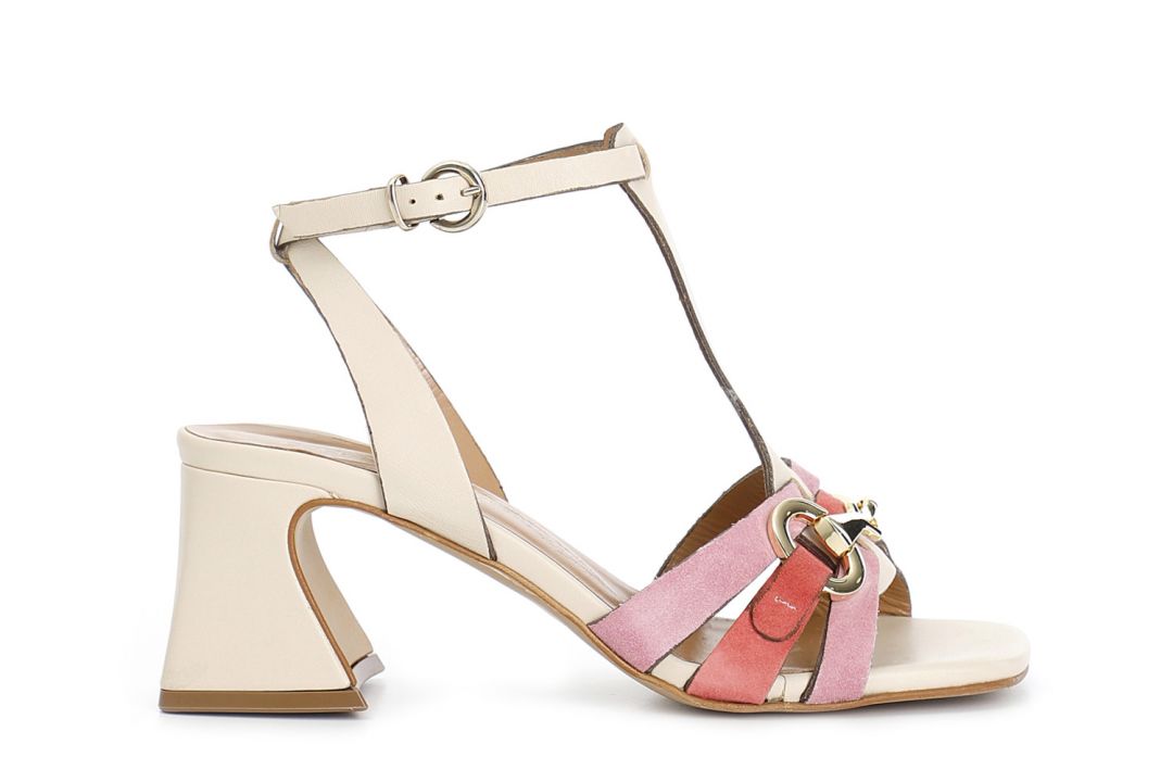 sandalias «t» con accesorio multi beige