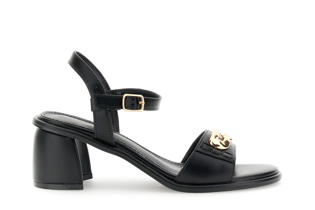 sandalias gilda efecto piel con accesorio black