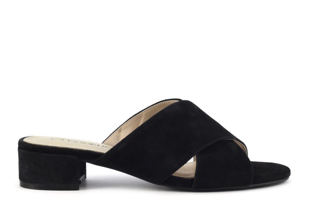 Precio especial: Sandalias bajas con cruce de piel de ante