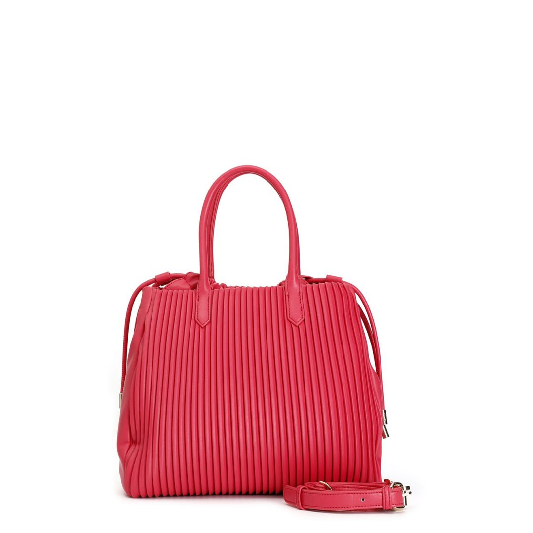 bolso cubo plisado hot pink